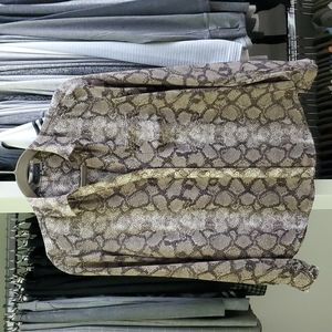 The Limited Brown/Tan/Cream Button Down Blouse Size XS